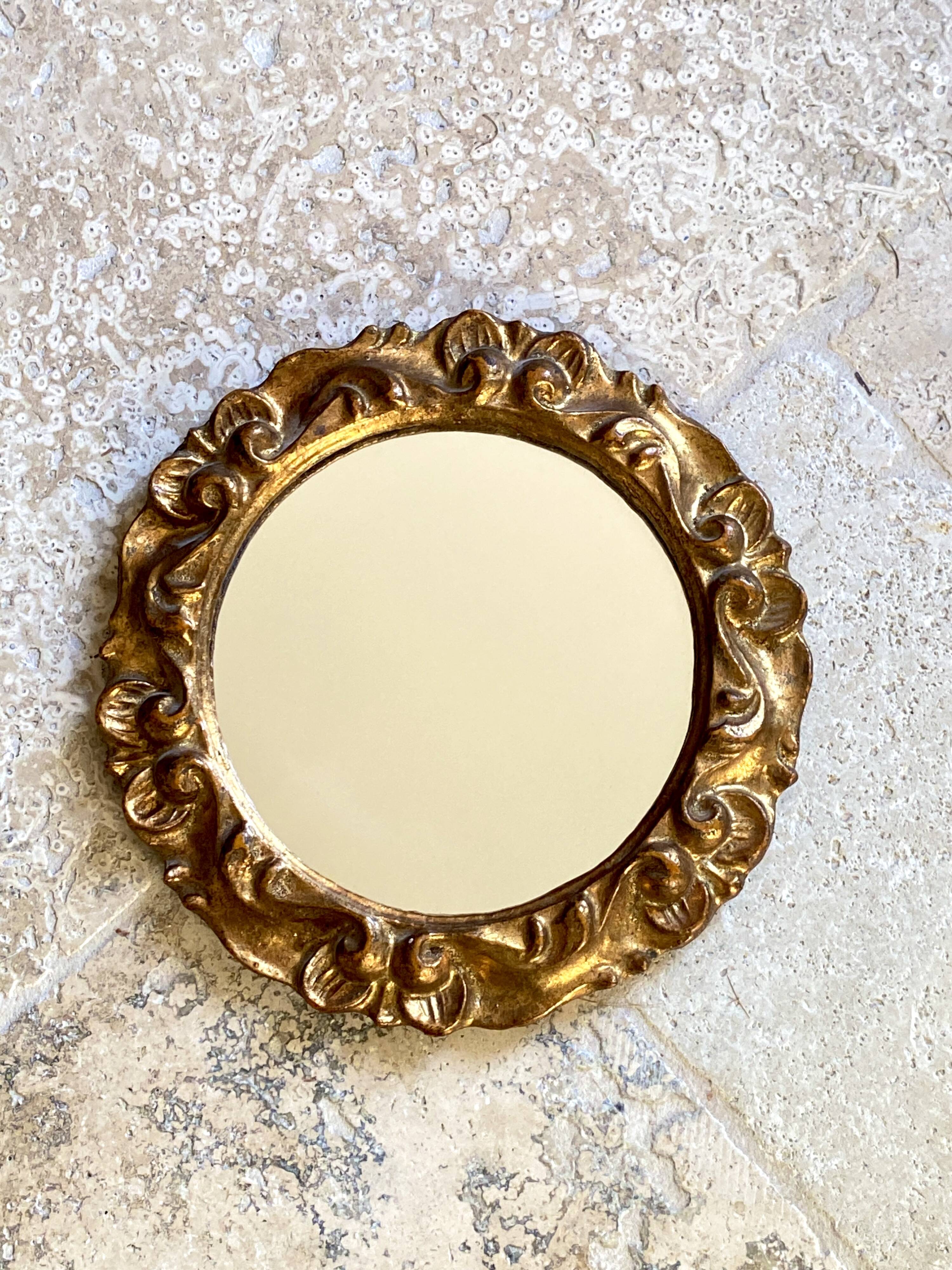 Wooden mirror, 24 cm