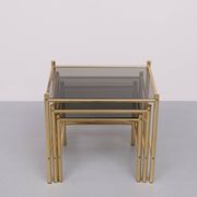 Brass nesting tables Hollywood Regency 1970s France