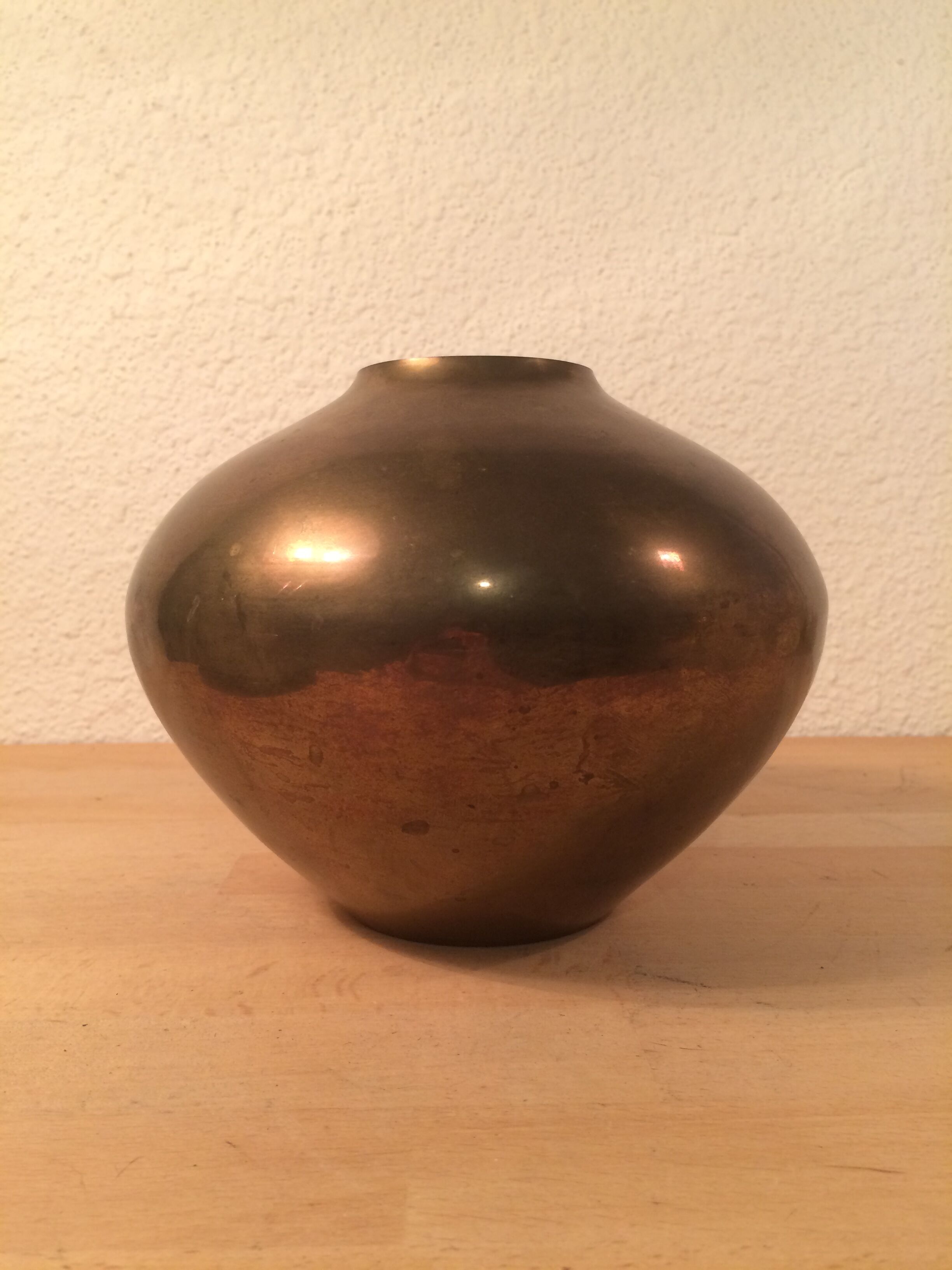 Vintage modernist golden brass vase