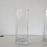 Octagonal glass vase