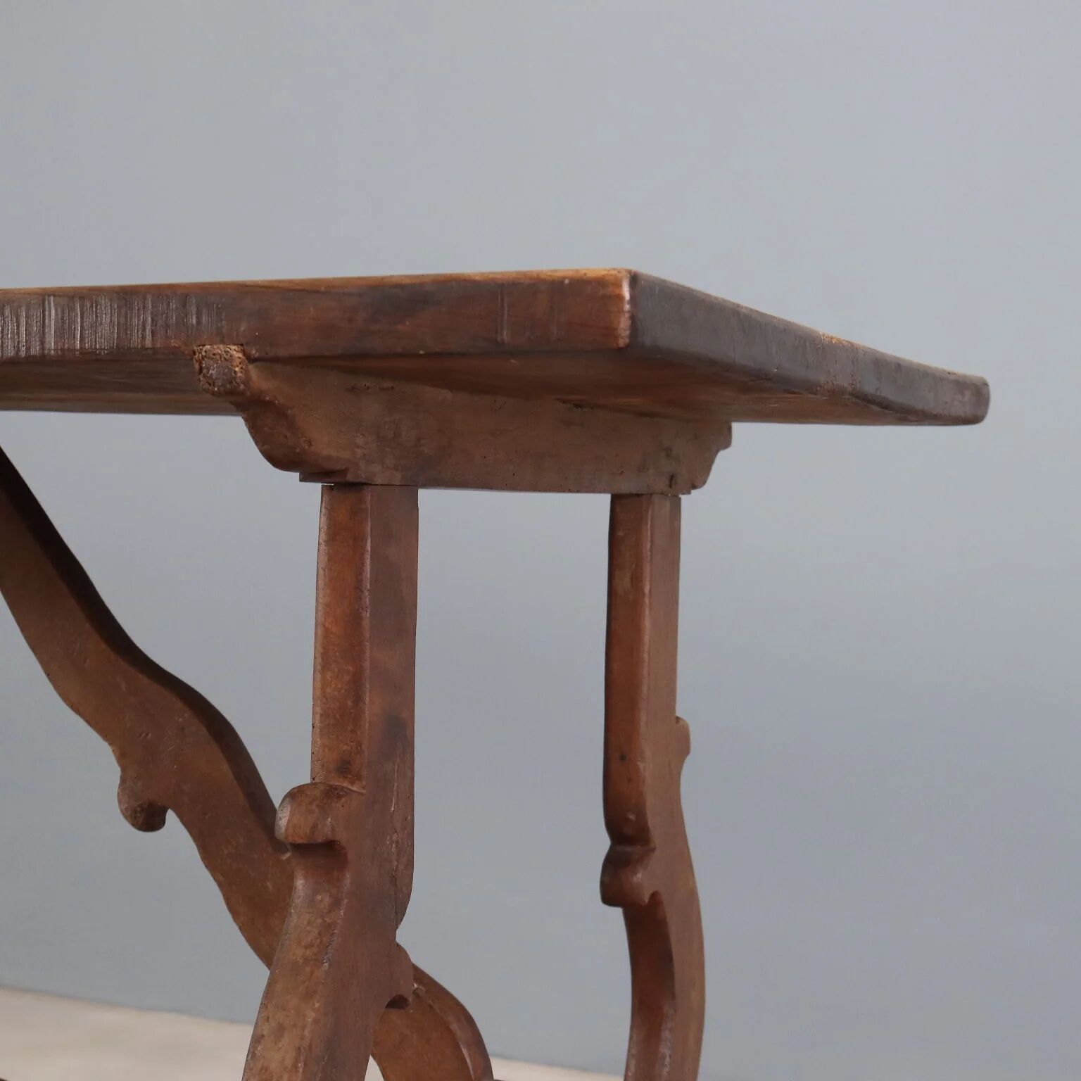 Old refectory table in walnut, Italy, 20th century