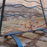 Wrought iron magazine rack from the 1950s