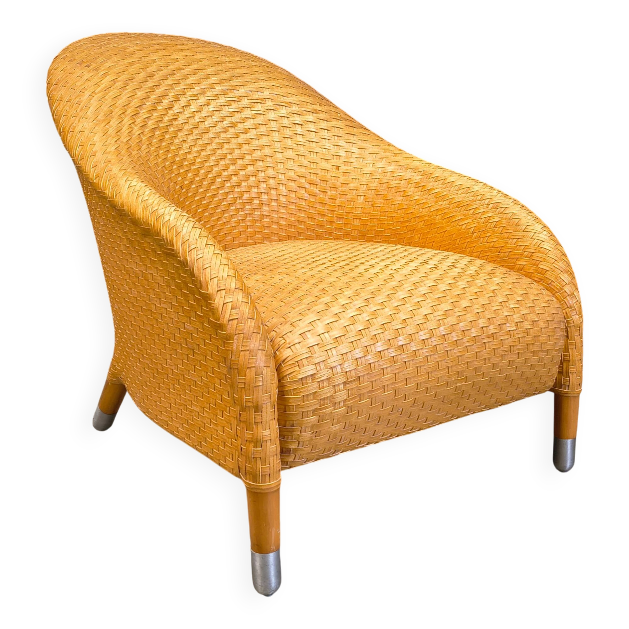 Antonio Citterio braided leather armchair, 1980s