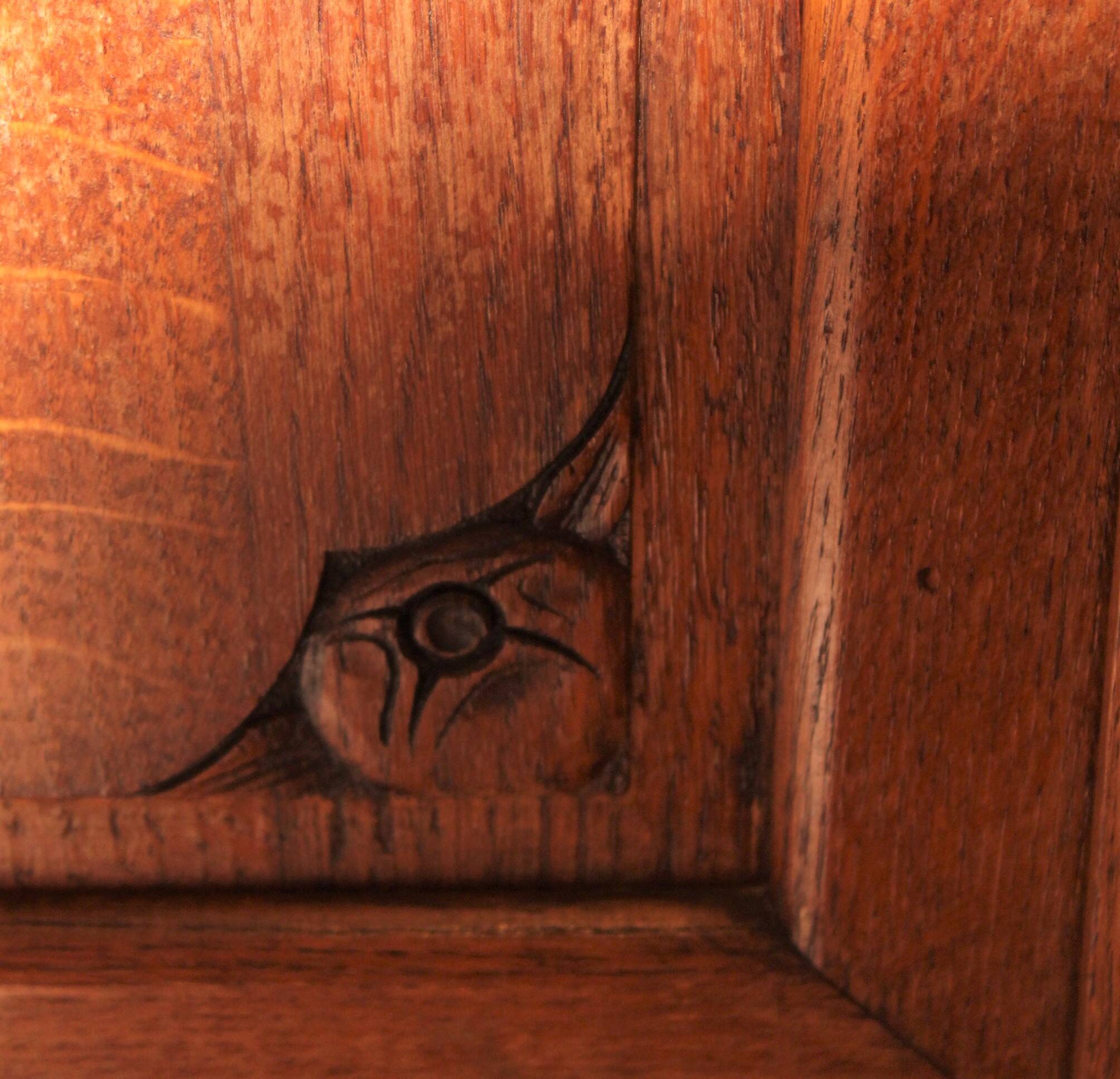 Low Art Deco oak and marble sideboard