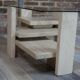 Table basse en travertin et verre design Willy Ballez