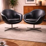 Vintage Pair of Galon Swivel Armchairs — Second Half of the 20th Century