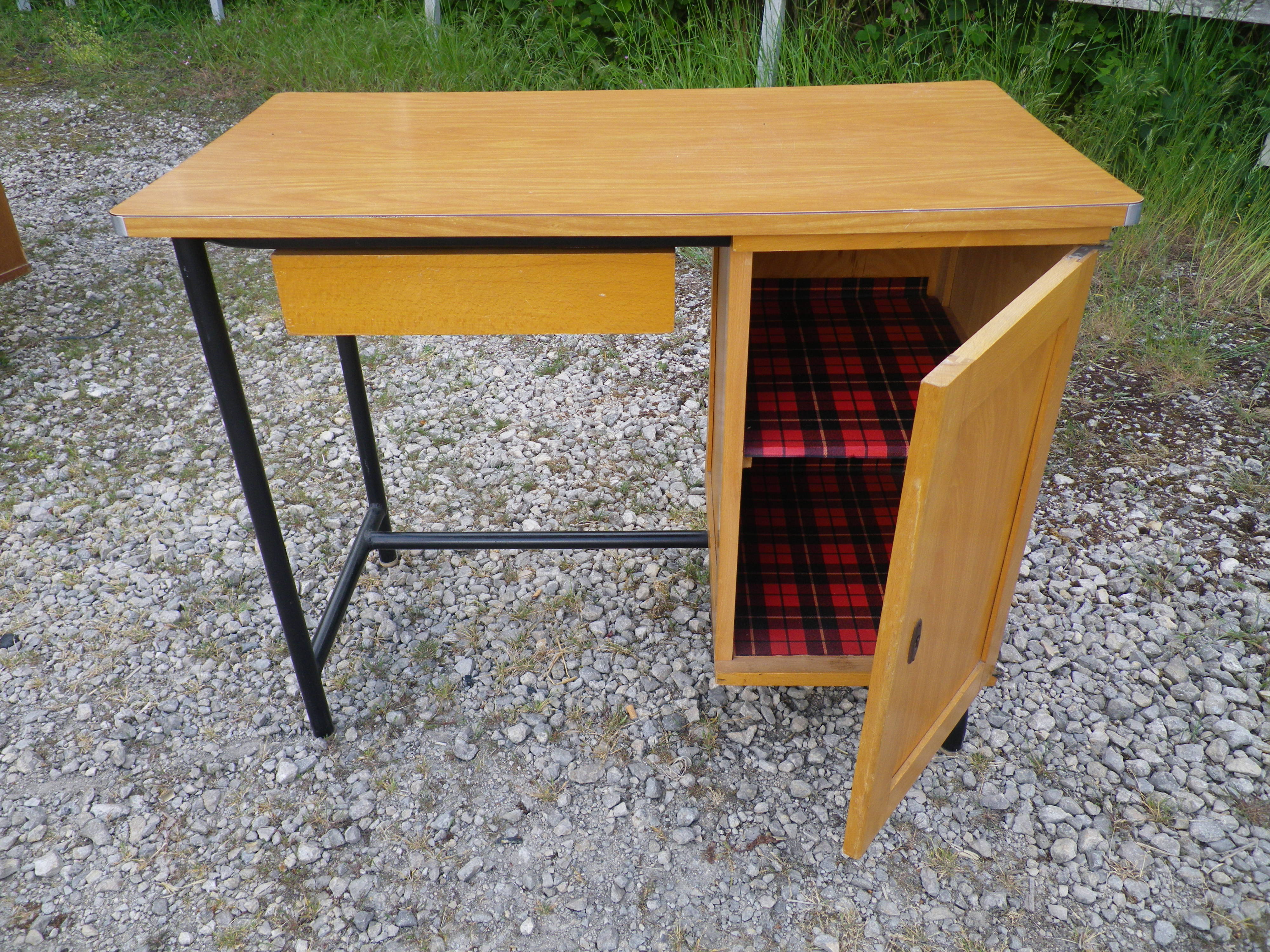 Desk wood and metal 50s