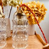 Walking lamp suspension tulip vintage pressed glass 70s