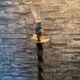 Brutalist floor lamp in twisted iron