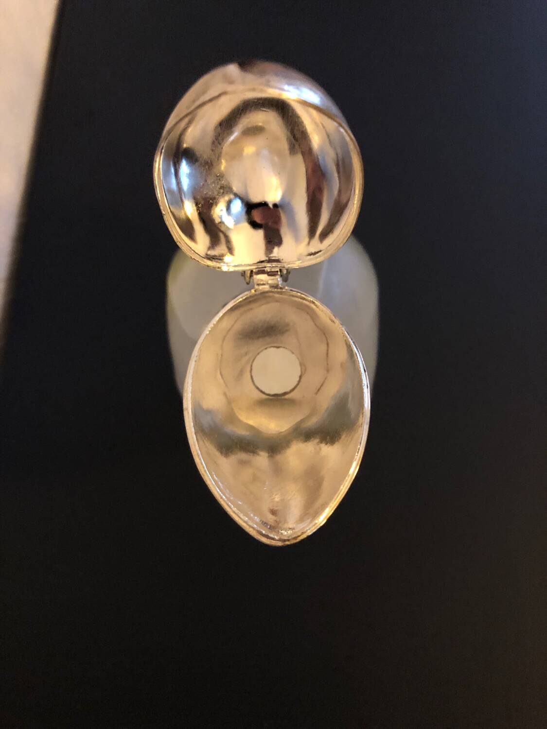 Carafe canard vintage en verre et argent
