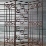 Screen partition wall made of glass and wrought iron