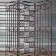 Screen partition wall made of glass and wrought iron