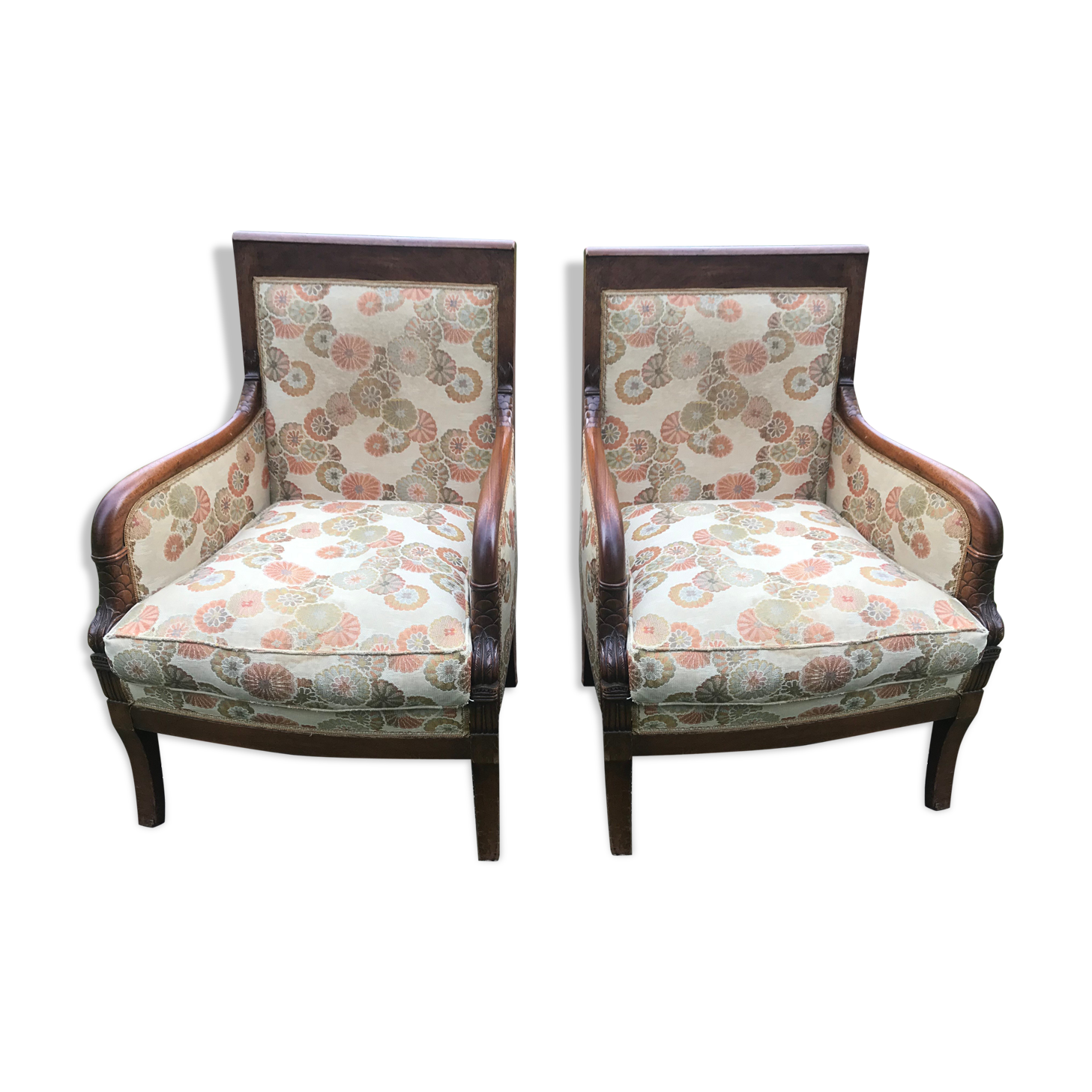 Pair of armchairs restoration 19th era
