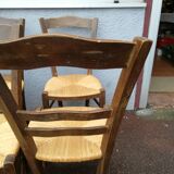 Lot of straw chairs