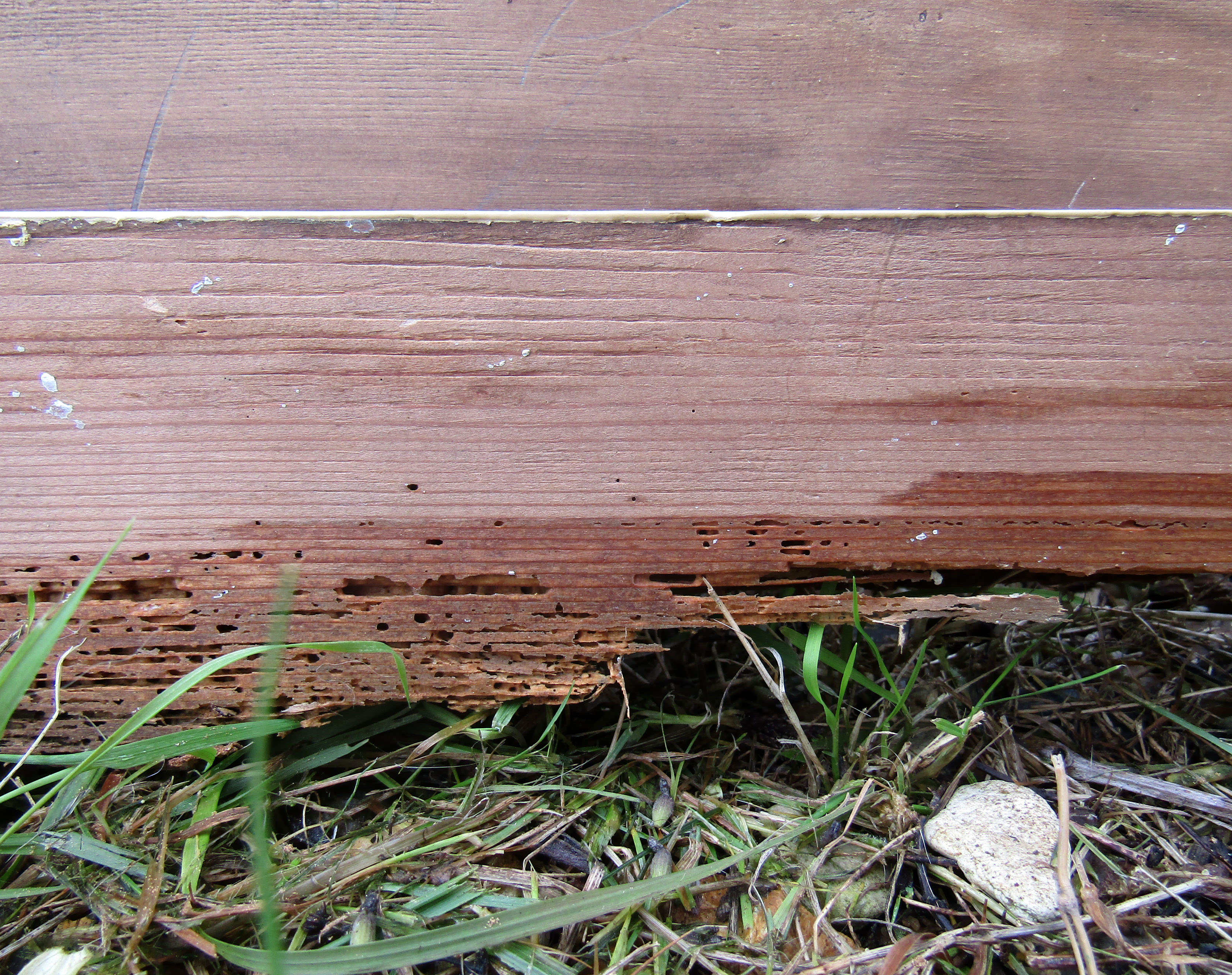 old façade of beige cupboards