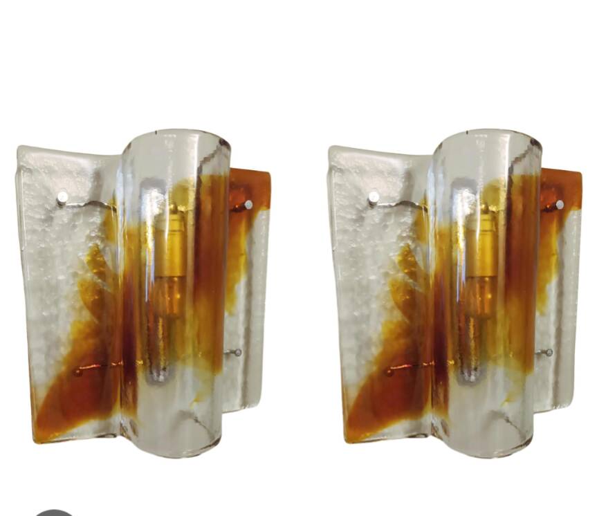 Murano glass wall lamp by Mazzega