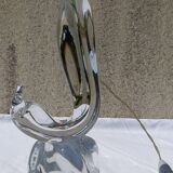 Pied de lampe en cristal signé Daum