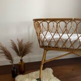 Berceau rotin vintage