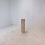 Italian Travertine Side Table or Pedestal, 1980's