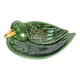Vintage green ceramic duck dish, pocket tray or soap holder.