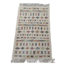 Tapis blanc à motifs berbères multicolores fait main