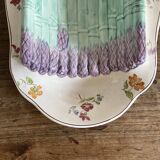 Longchamp asparagus dish in ironstone and slipware, 1900