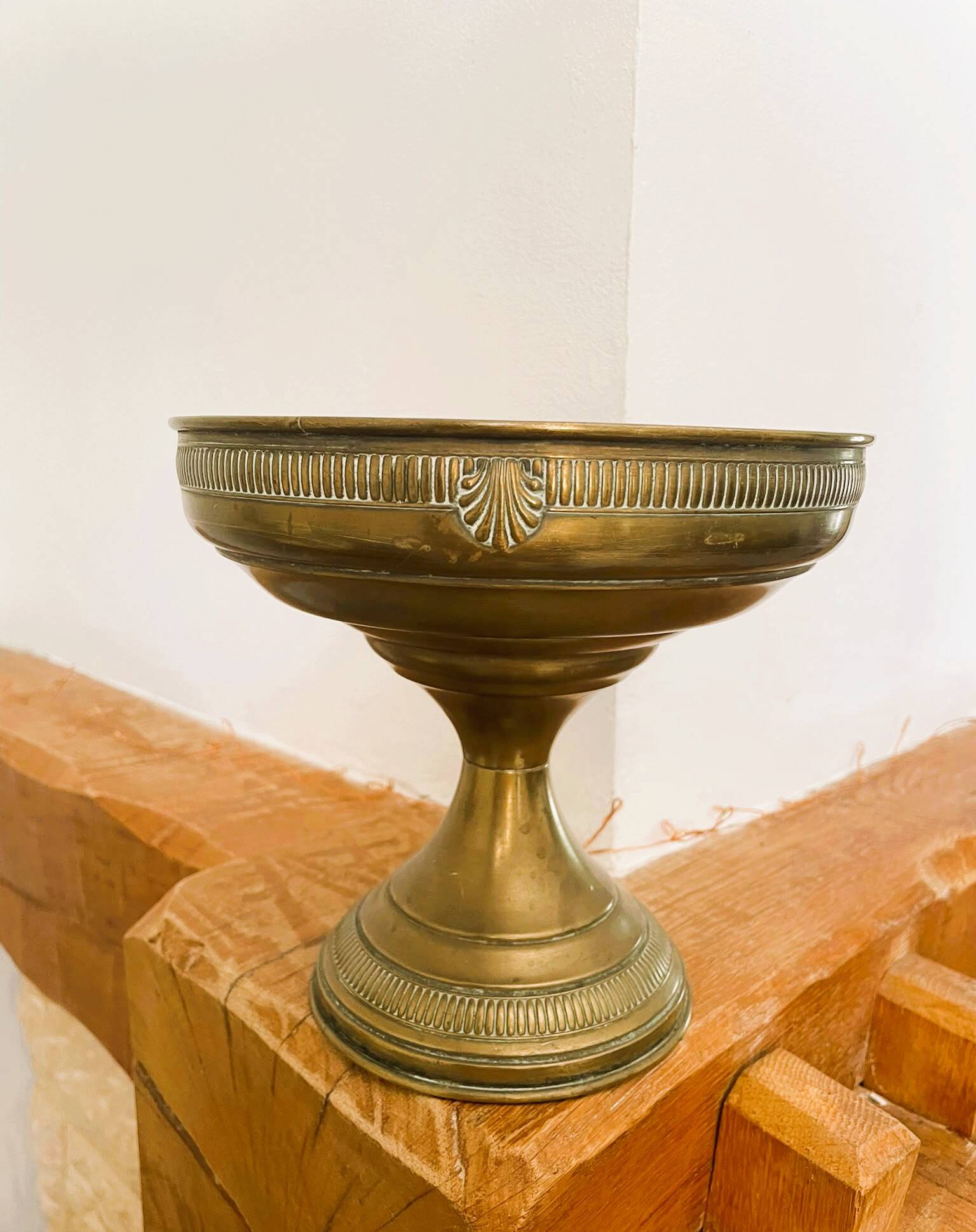 Vintage brass footed cup