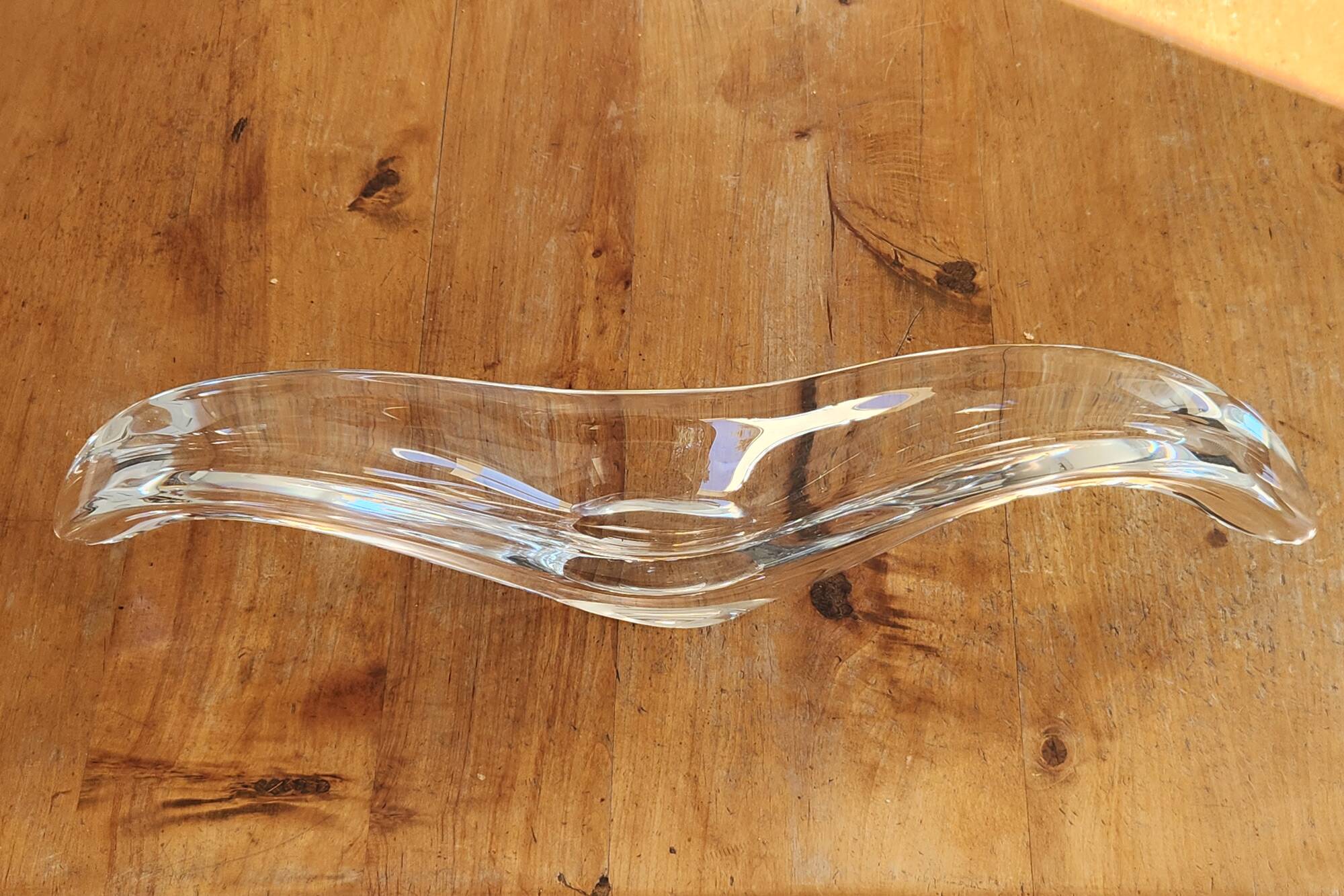 Baccarat crystal elongated bowl 1950