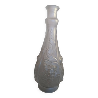 Art deco satin pressed molded glass vase