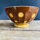 Old faceted bowl with polka dot pattern from the Sarreguemines earthenware factory