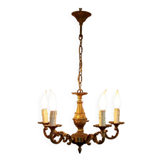 Mid century brass chandelier