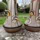 Pair of P. Jost Art Nouveau enameled glass vases