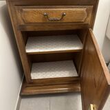 1-door, 1-drawer solid oak cabinet