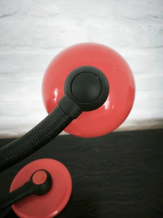 Klaus Hempel V3925/01 red desk lamp for Hustadt Leuchten, Germany 1970s
