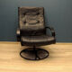 Modern armchair in black leather Gota Mobler