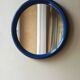 Royal blue round mirror space age