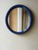 Royal blue round mirror space age