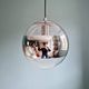 Space Age pendant light in clear glass and chrome, 70s