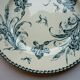 Badonviller Flat Round Dish, Blue Iris, Art Nouveau