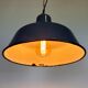 Industrial blue enamel factory pendant lamp 1960s