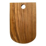 Rounded rectangular monoxyl teak cutting or presentation board L:34