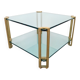 Regency Model T24 Coffee Table in Brass and Glass by Peter Ghyczy, 1970s