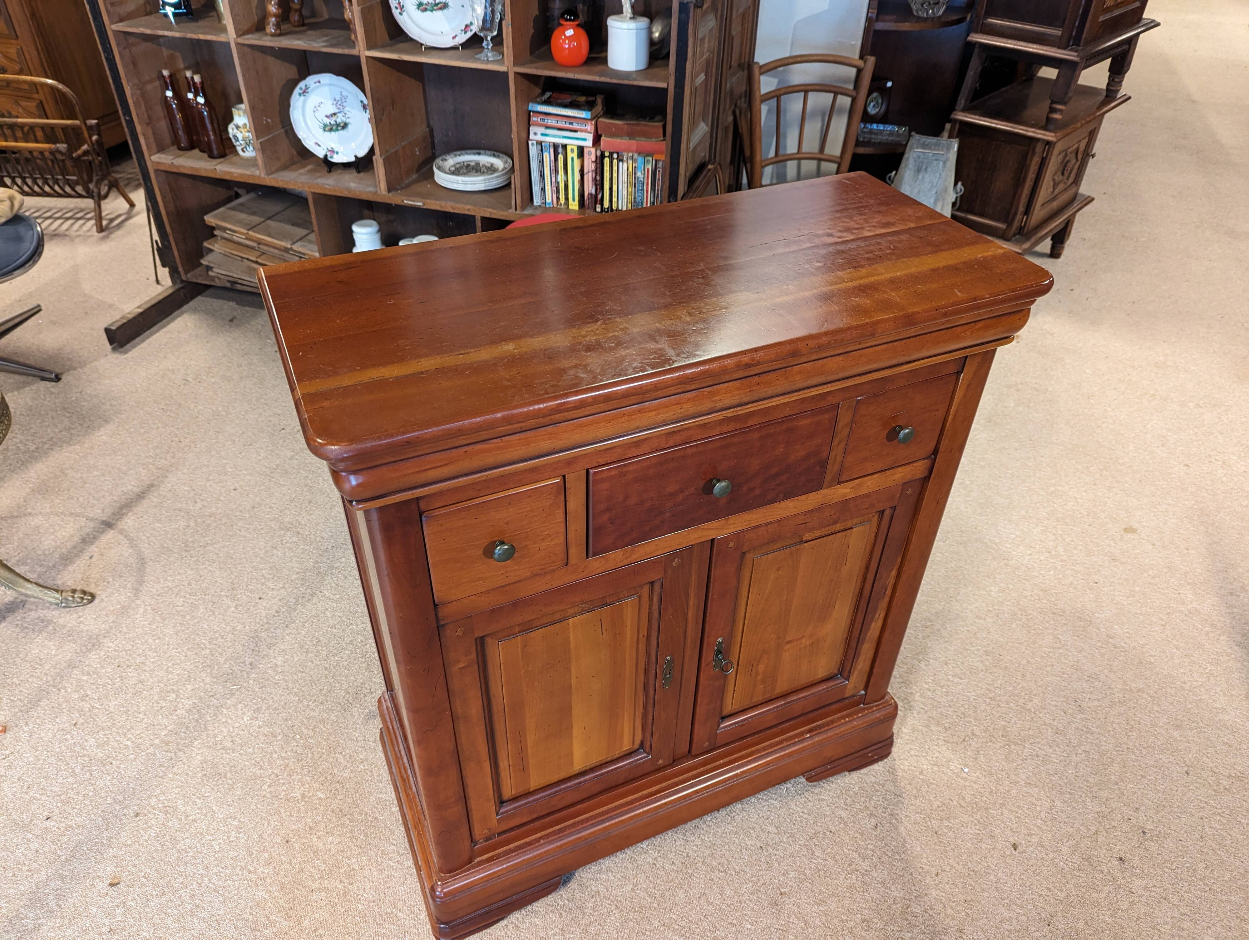 Small Louis Philippe style cherry wood sideboard