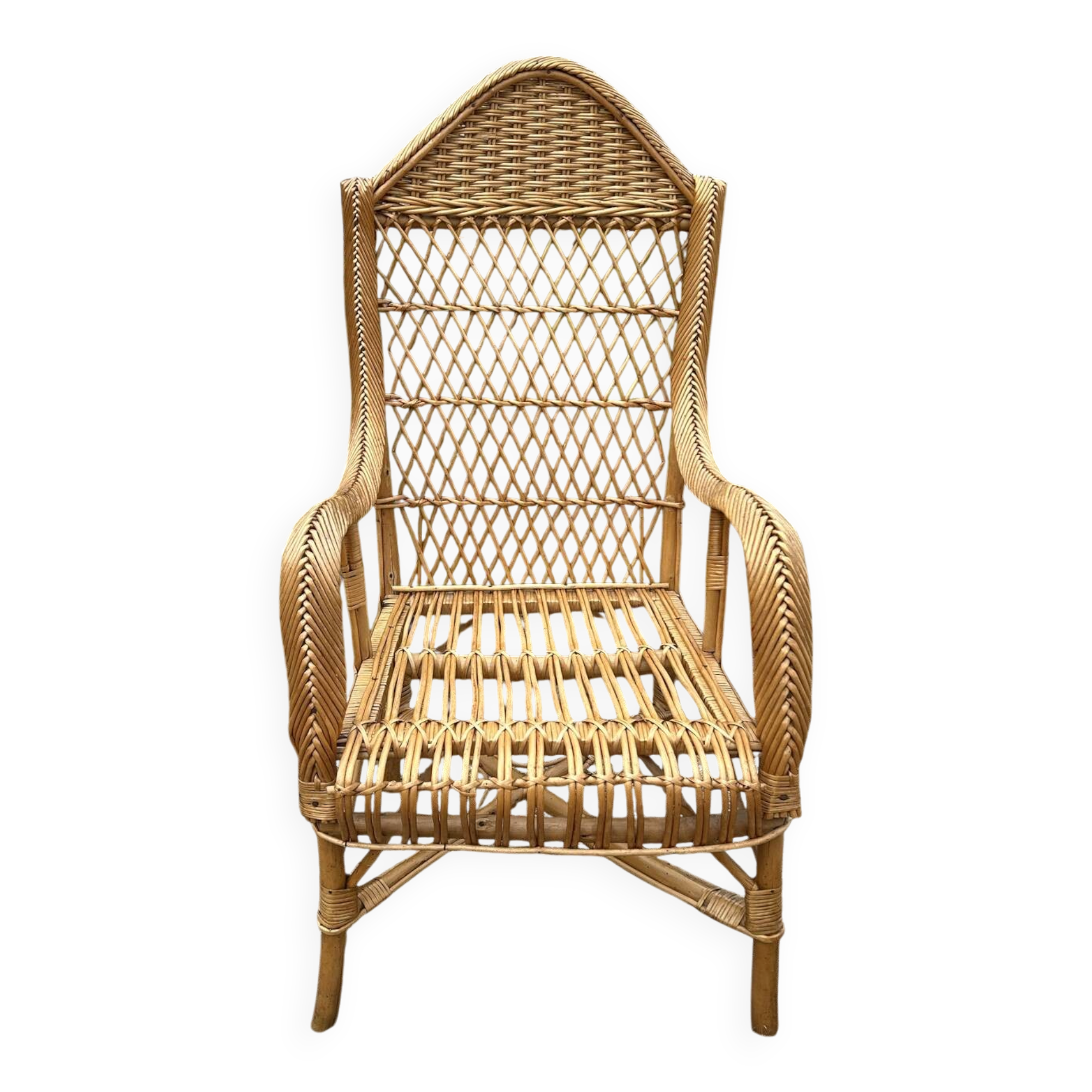 Antique rattan armchair