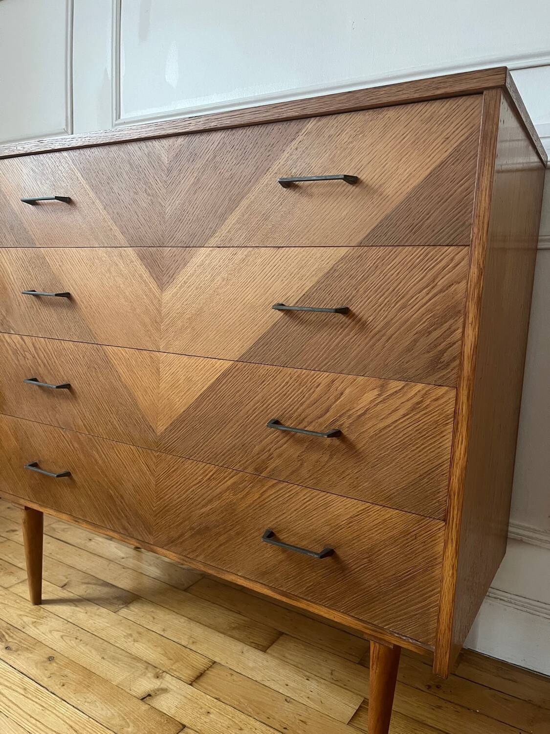 Commode en bois vintage années 50