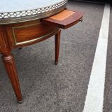 Table basse bouillotte ancienne plateau marbre style louis xvi