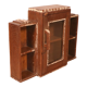Old art deco showcase in burmese teak with original white edging