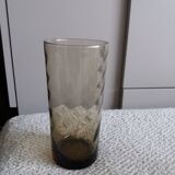 Set of 7 twisted smoked glass orangeade glasses