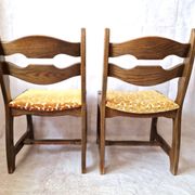 6 Guillerme et Chambron upholstered chairs. Lorraine model