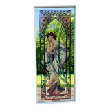 Mirror screen-printed after Mucha "Evening Reverie"